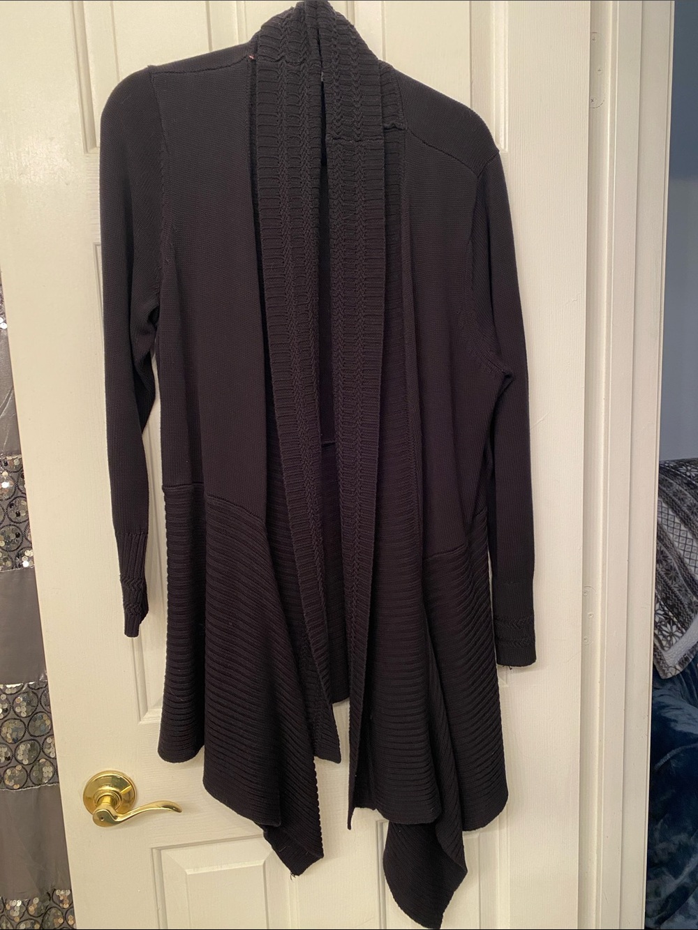 Black Open-Front Women's Sweater Cardigan